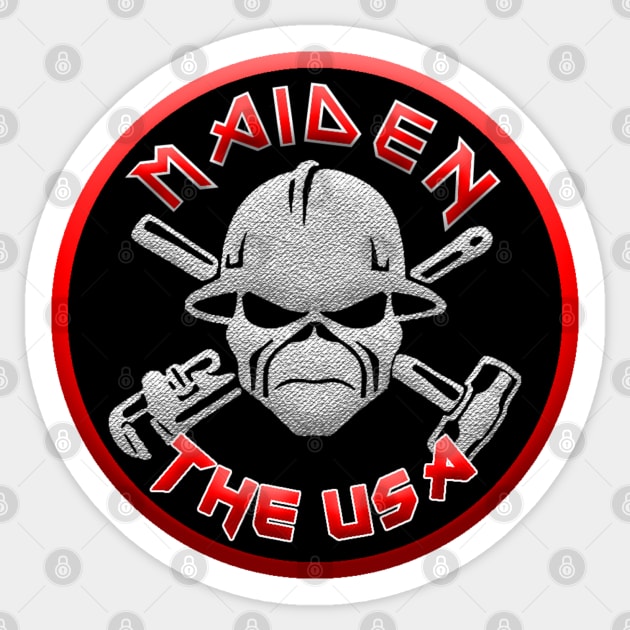 Maiden the USA Sticker by  The best hard hat stickers 